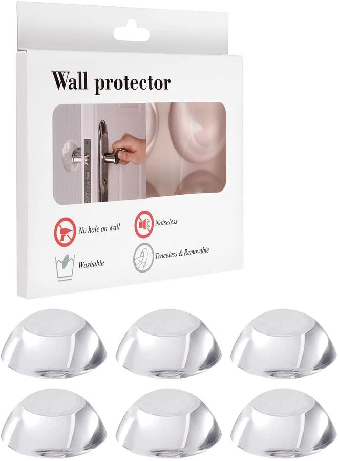 LeafLoom Door Stoppers Wall Protector 6Pcs | Self Adhesive Door Knob Protectors | Rubber Stoppers for Damage & Noise | Durable, Shock Absorbent & Discreet - Image 1